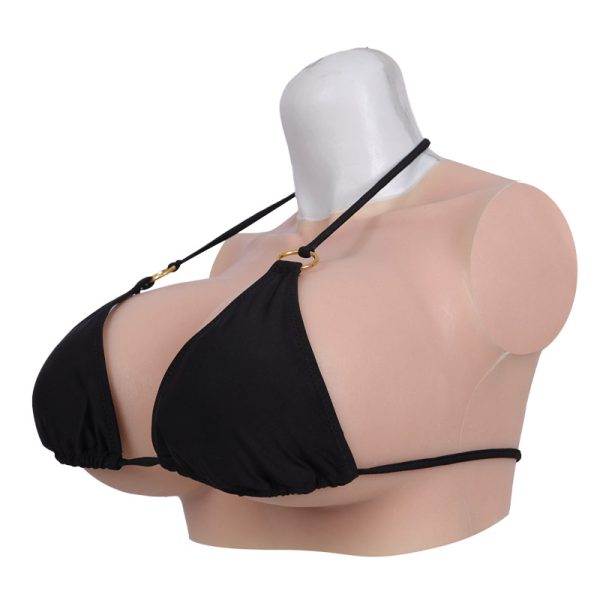 Round Neck H Cup Short Silicone Breastplate - Image 2