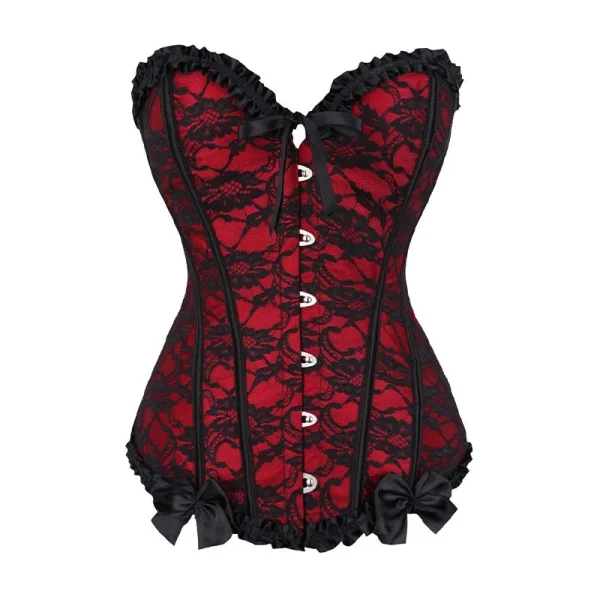 Overbust Lace-Up Waist Cincher Corset - Image 5